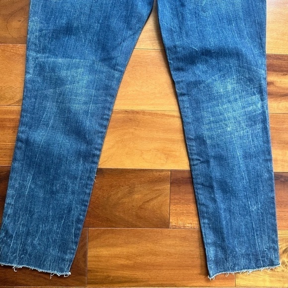 Blanc NYC Intro Distressed Raw Frayed Released Step Hem Jeans - Picture 8 of 11